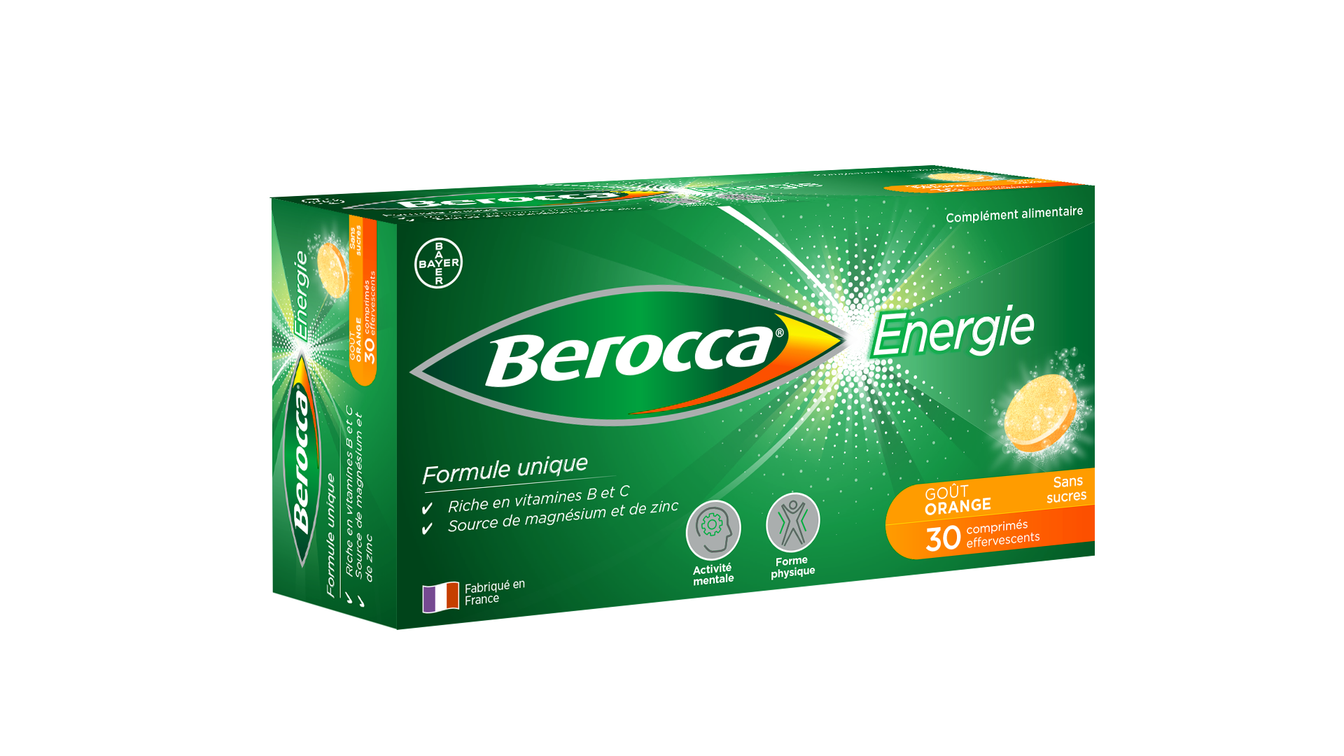 image Berocca® Energie Goût Orange Boîte de 30 comprimés effervescents